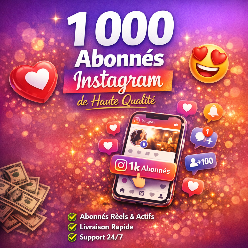 1000 abonnés Instagram de haute qualité