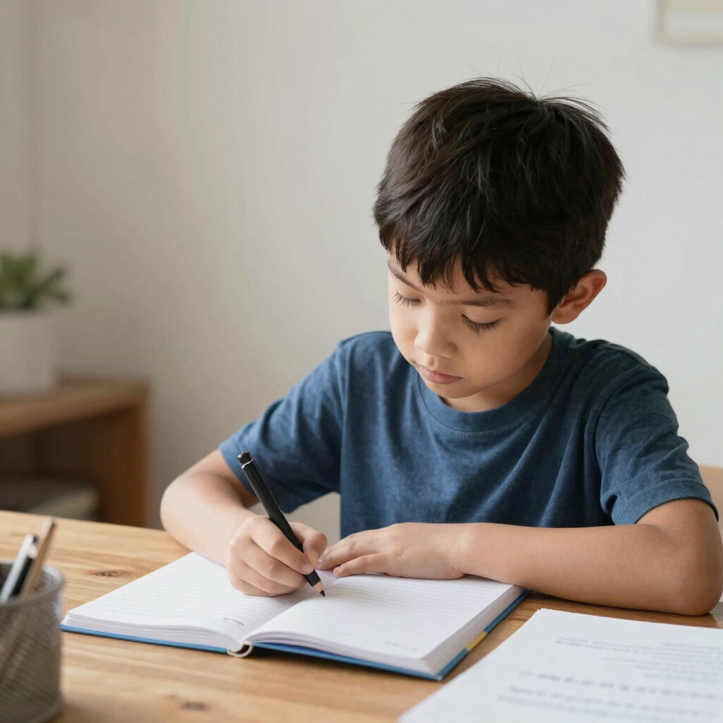 person using pencil