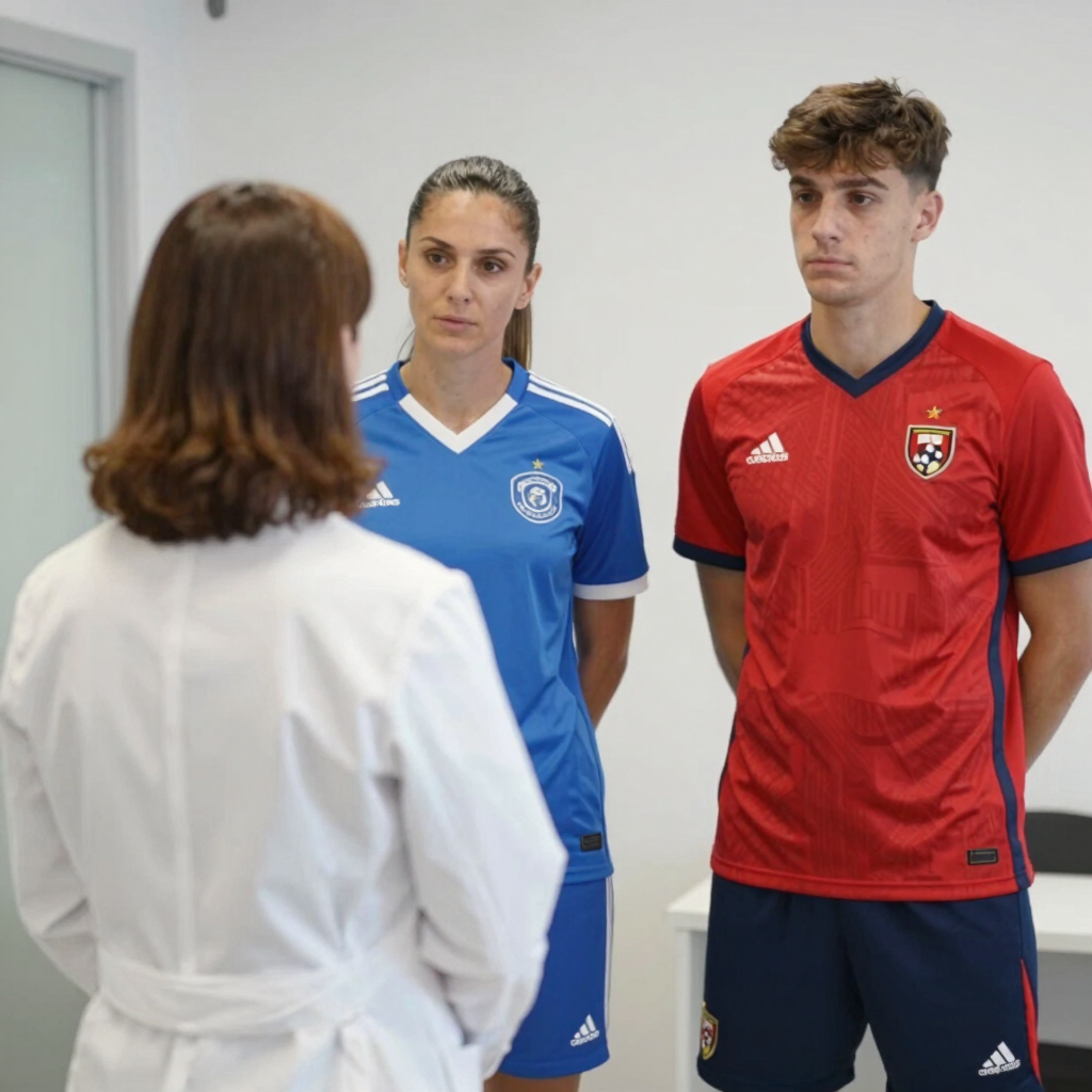 A modern, clinical setting showing a physician reviewing sleep data with a high-performing executive.