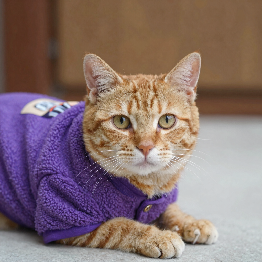 Gatito con chamarra de invierno