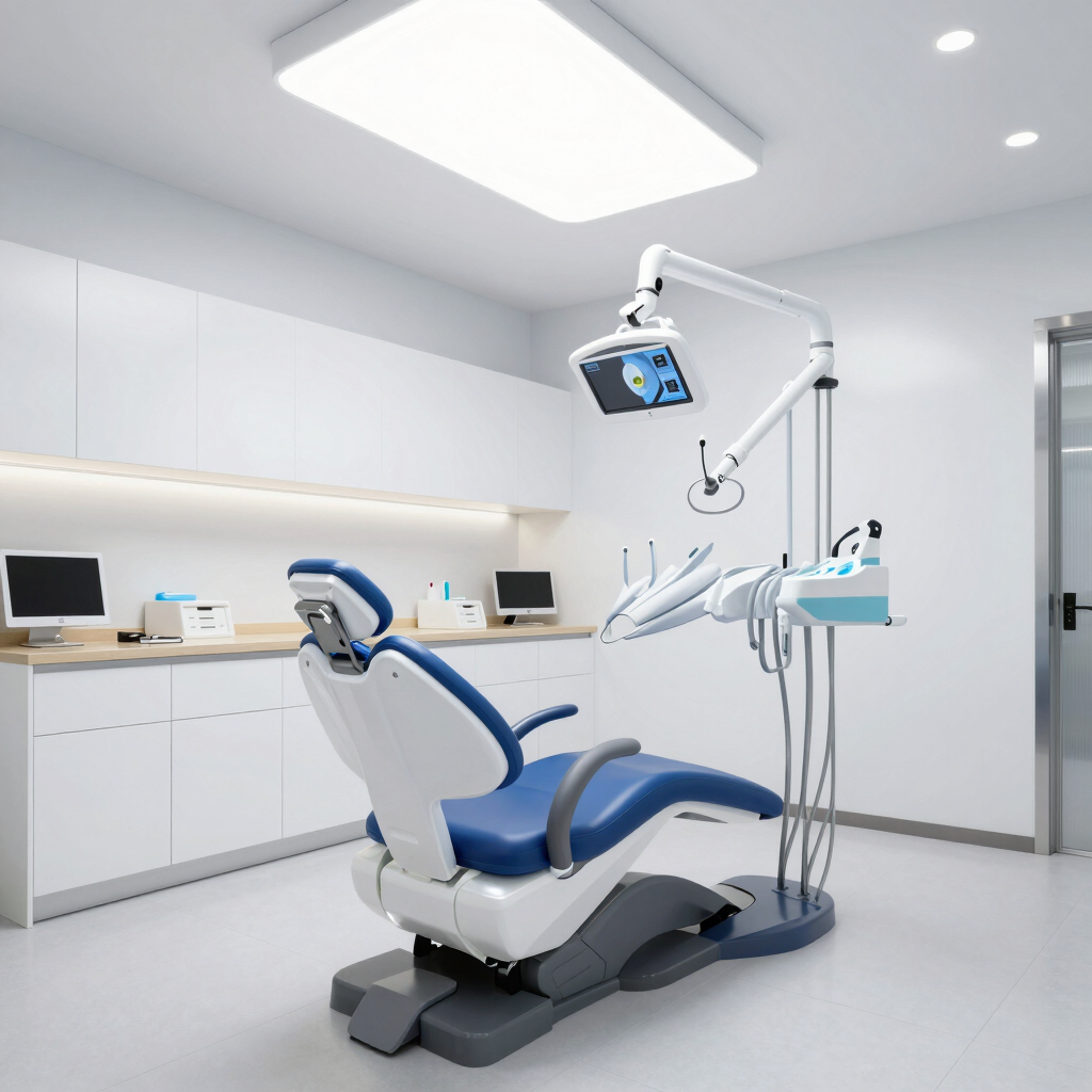 A welcoming dental clinic reception with a friendly staff ready to assist patients.