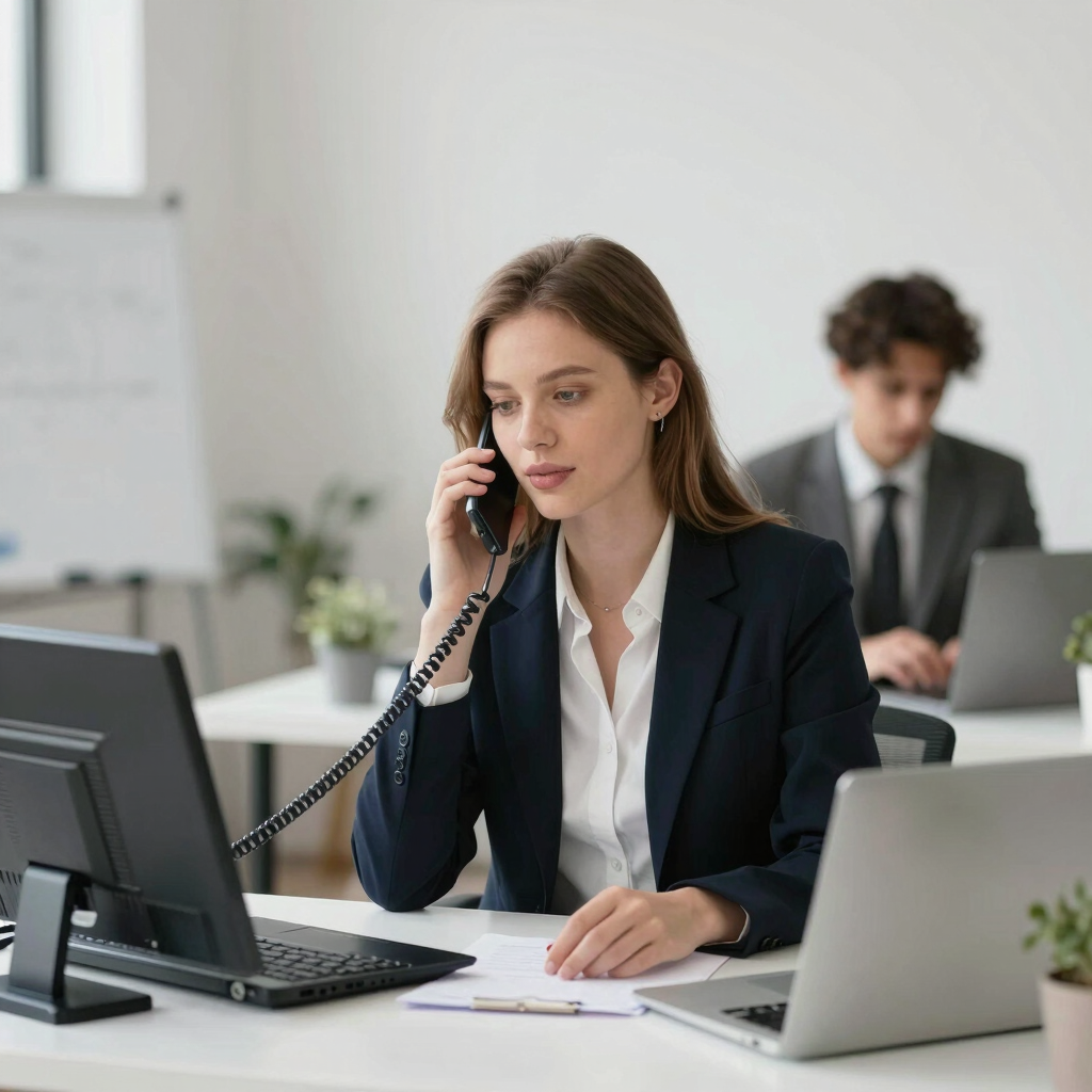 Team member inspecting a component with precision tools.
