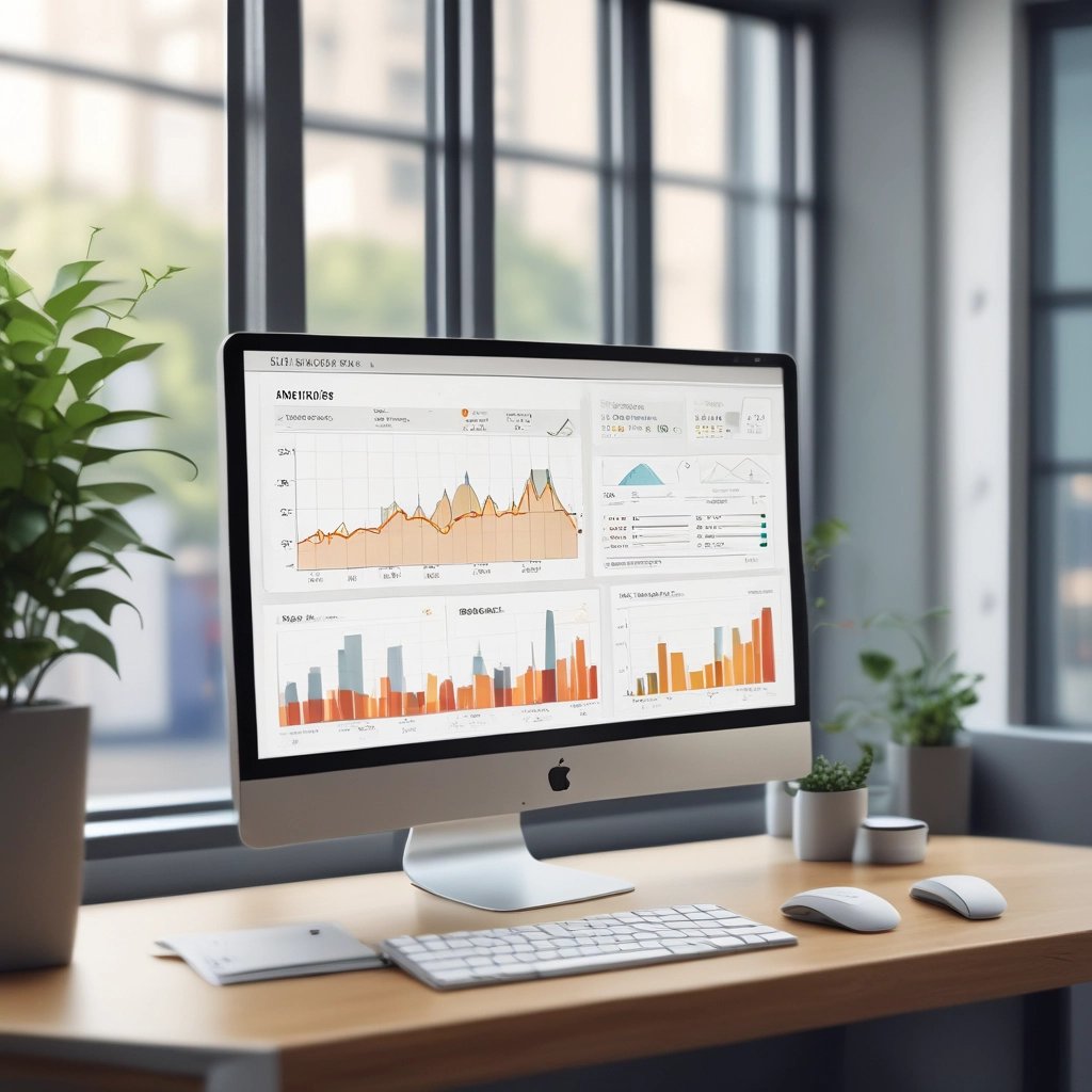 Una pantalla de ordenador que muestra análisis de datos comerciales y gráficos financieros
