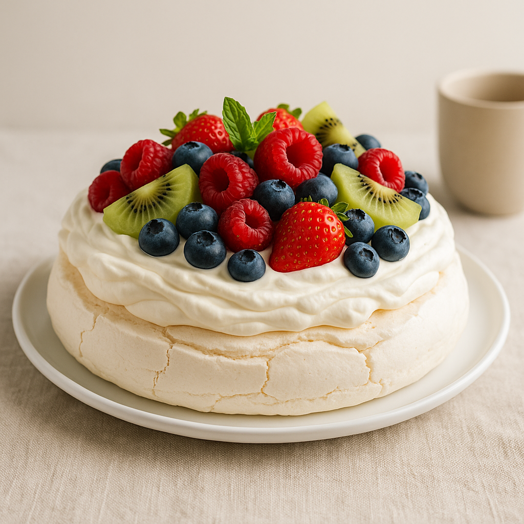 Classic Christmas pavlova dessert