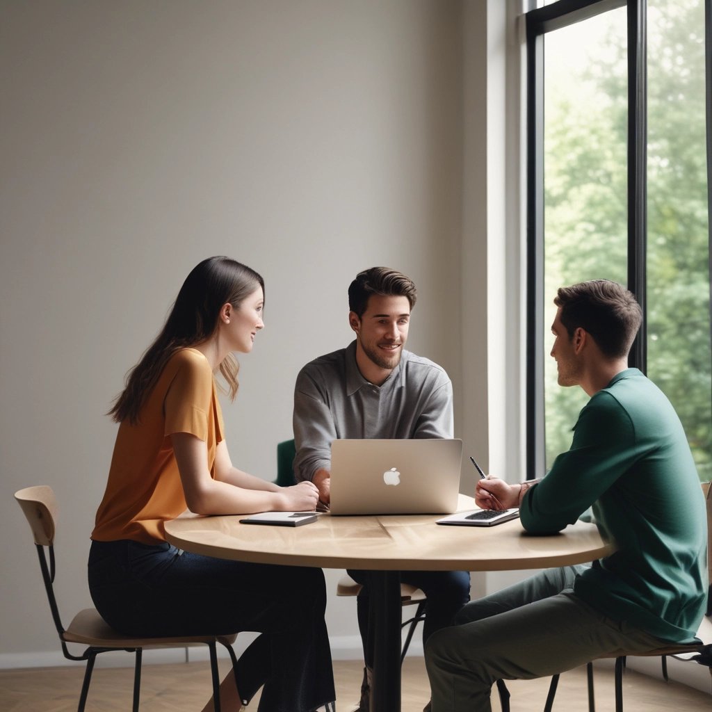 Close-up of a marketing consultant analyzing colorful data charts on a laptop with a backdrop of sunlit mountain peaks.