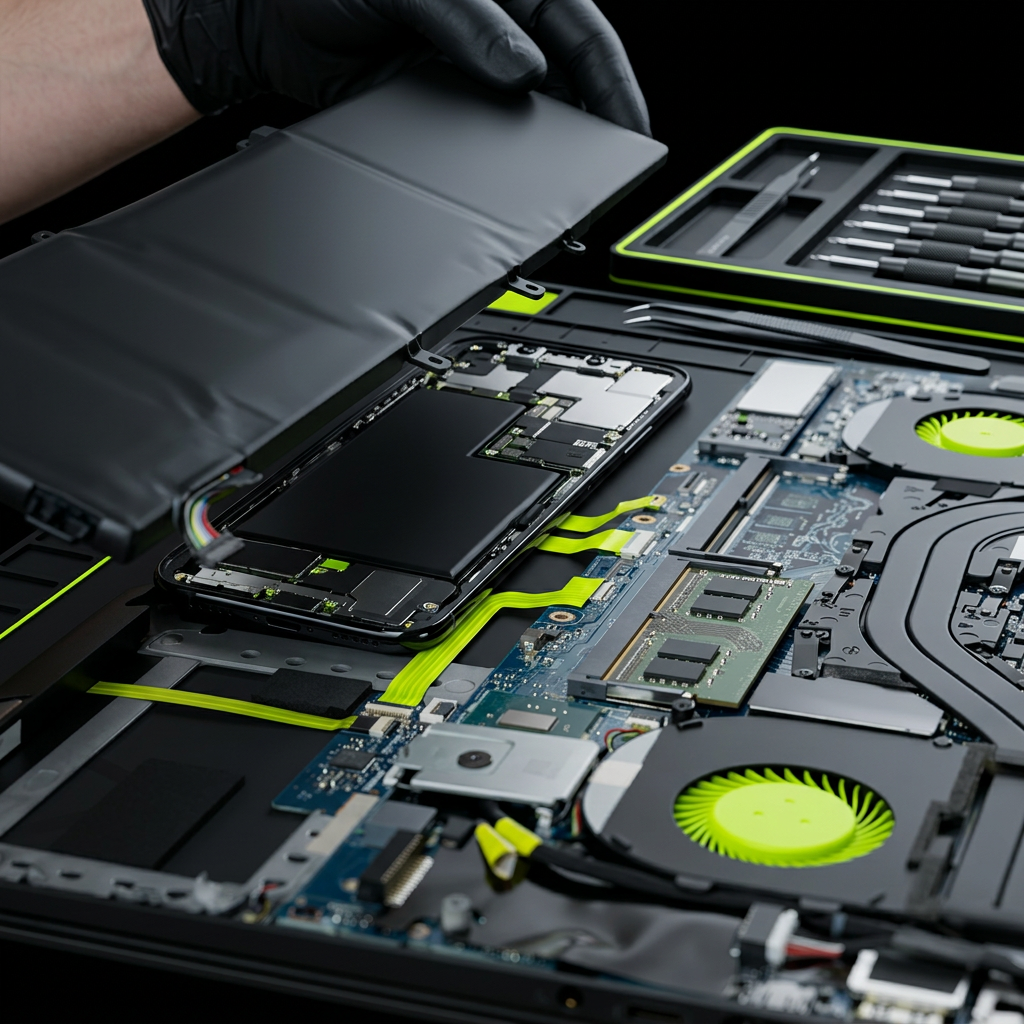 MacBook Pro swollen battery removal and cleaning Madison TN
