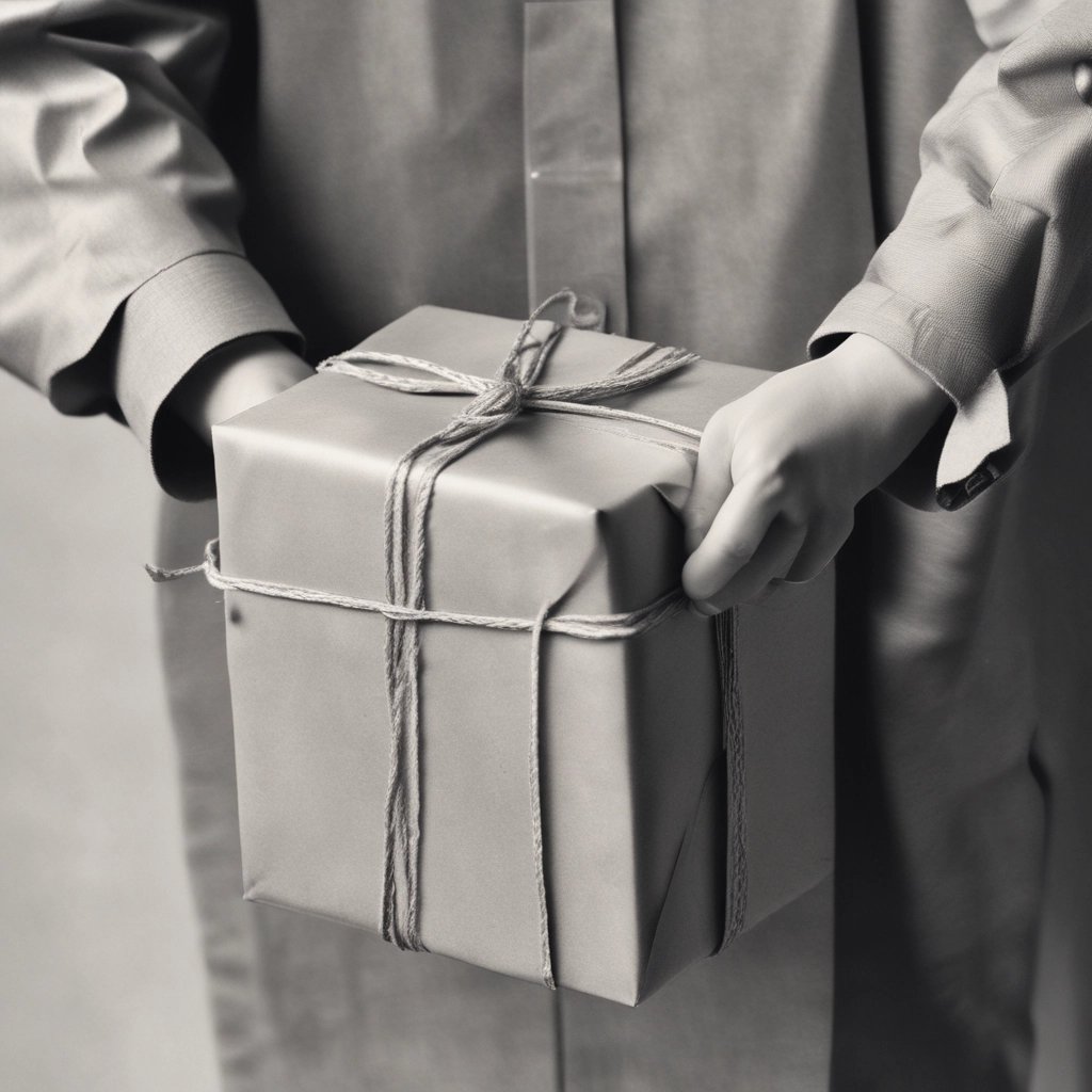 Wicker hamper basket with brown leather straps, lid slightly open showing baklawa and mamoul inside