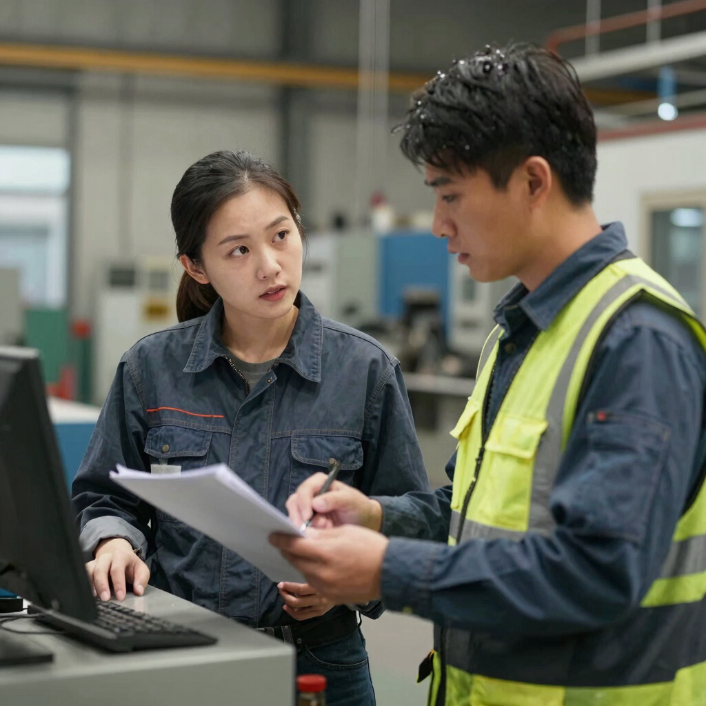 A waste disposal consultant helping with an inspection