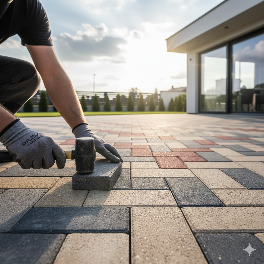 prim-plan de montaj  pavaj paviprof