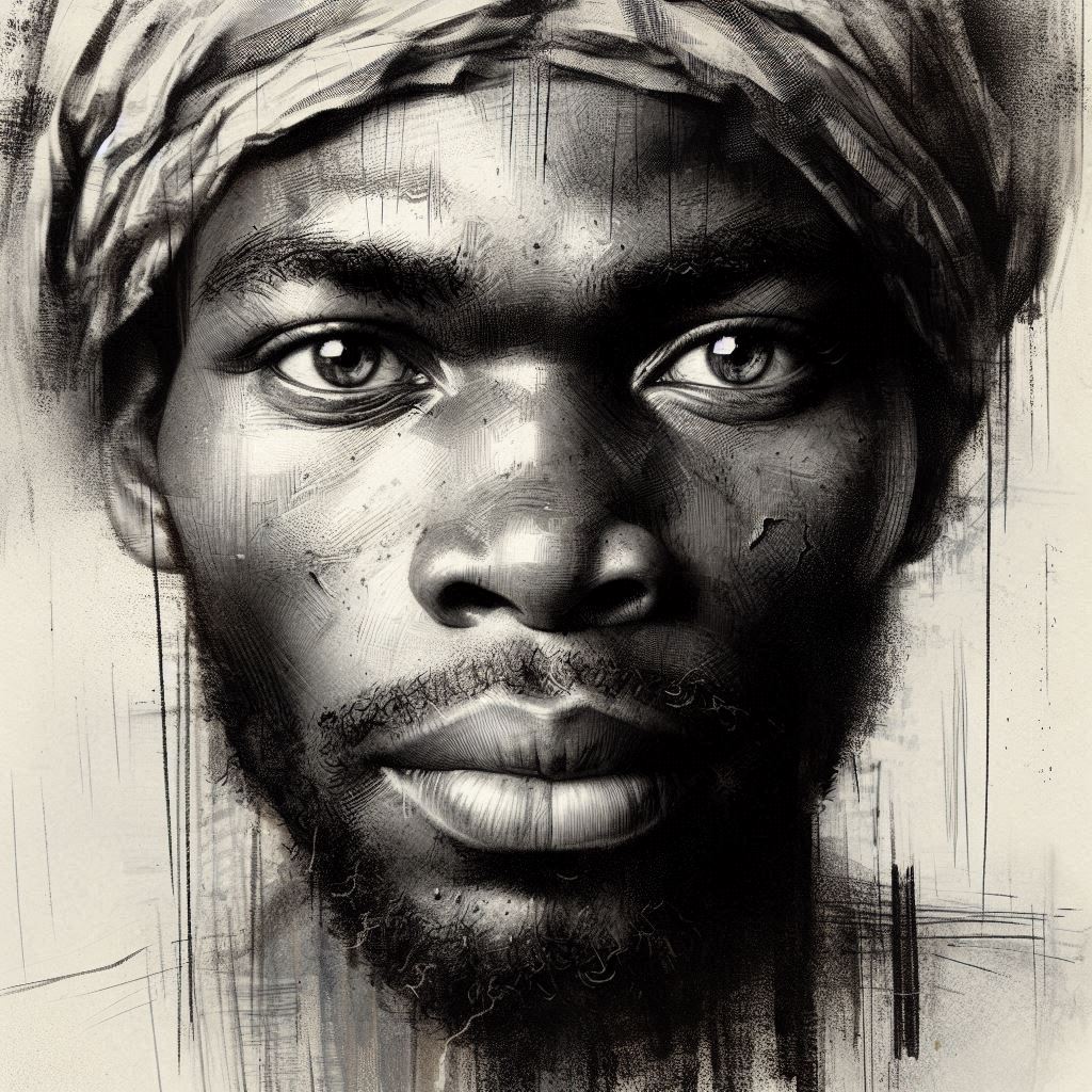 a black and white photo of a man with a turban