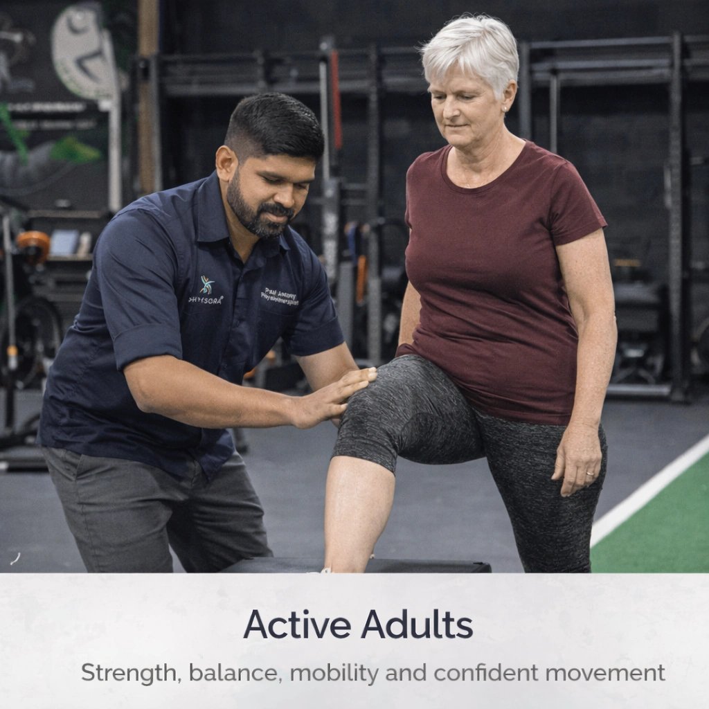 Physiotherapy for active adults and seniors in Neath, South Wales.