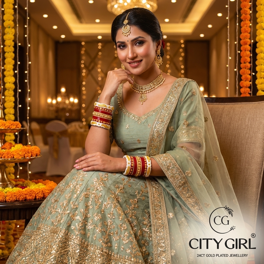 Guaranteed gold plated bangles India — premium handcrafted jewellery - Bridal Wear 