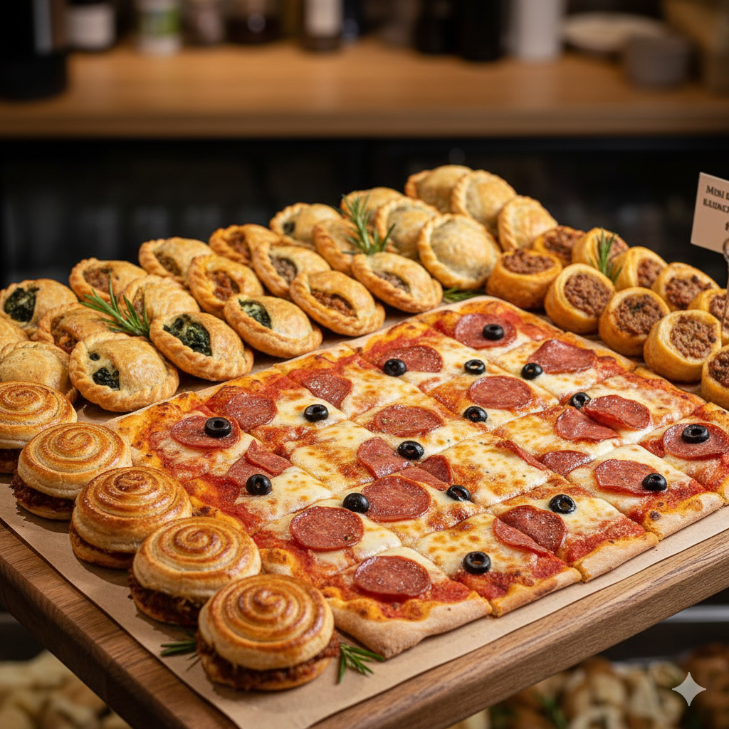 Surtido de pasteles de carne para distribución en restaurantes de Murcia