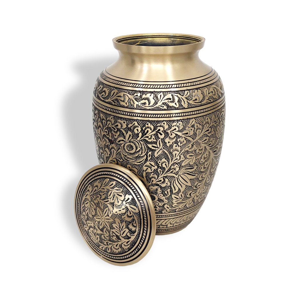 Brass Cremation Urns Flower Designs