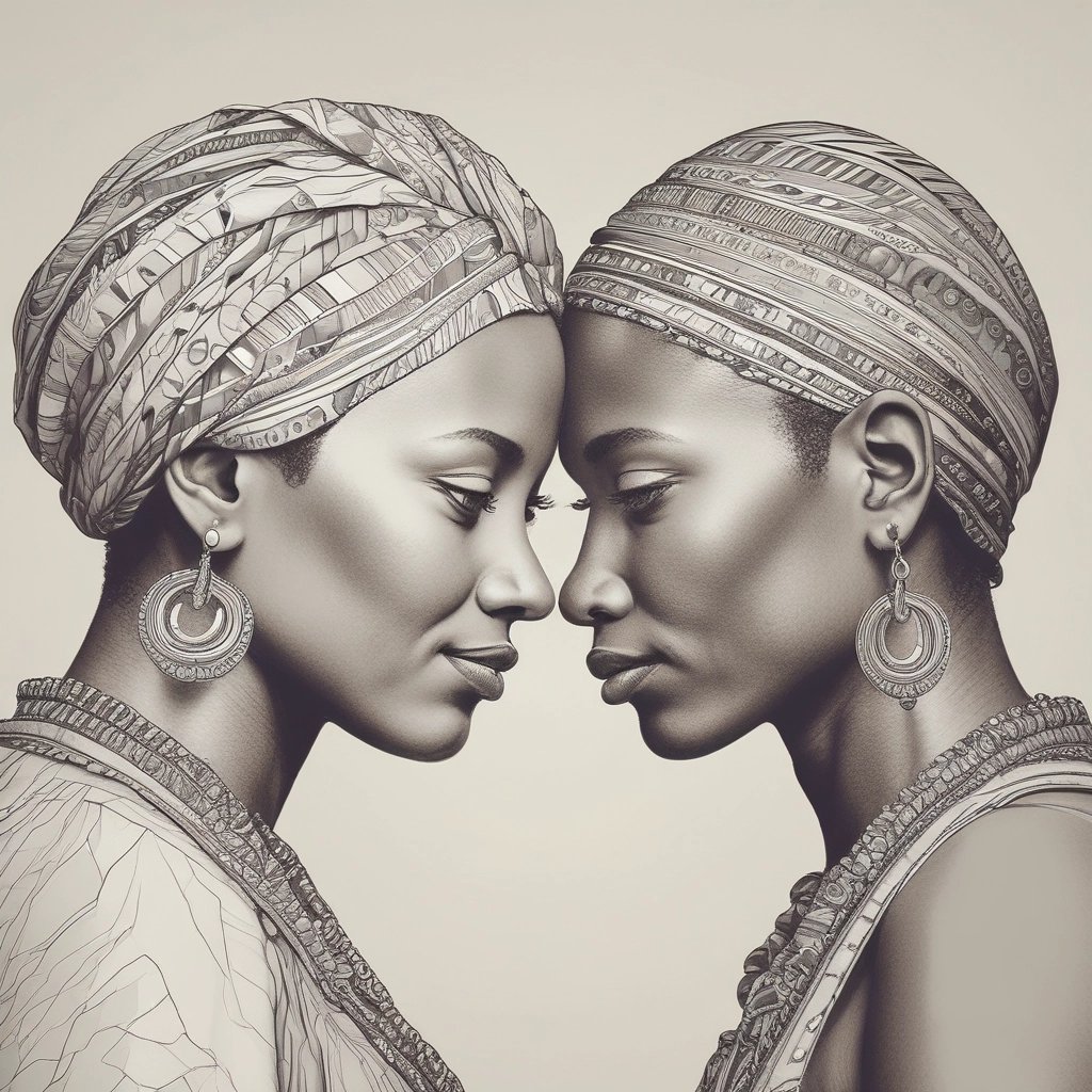 two women in traditional african - american style clothing