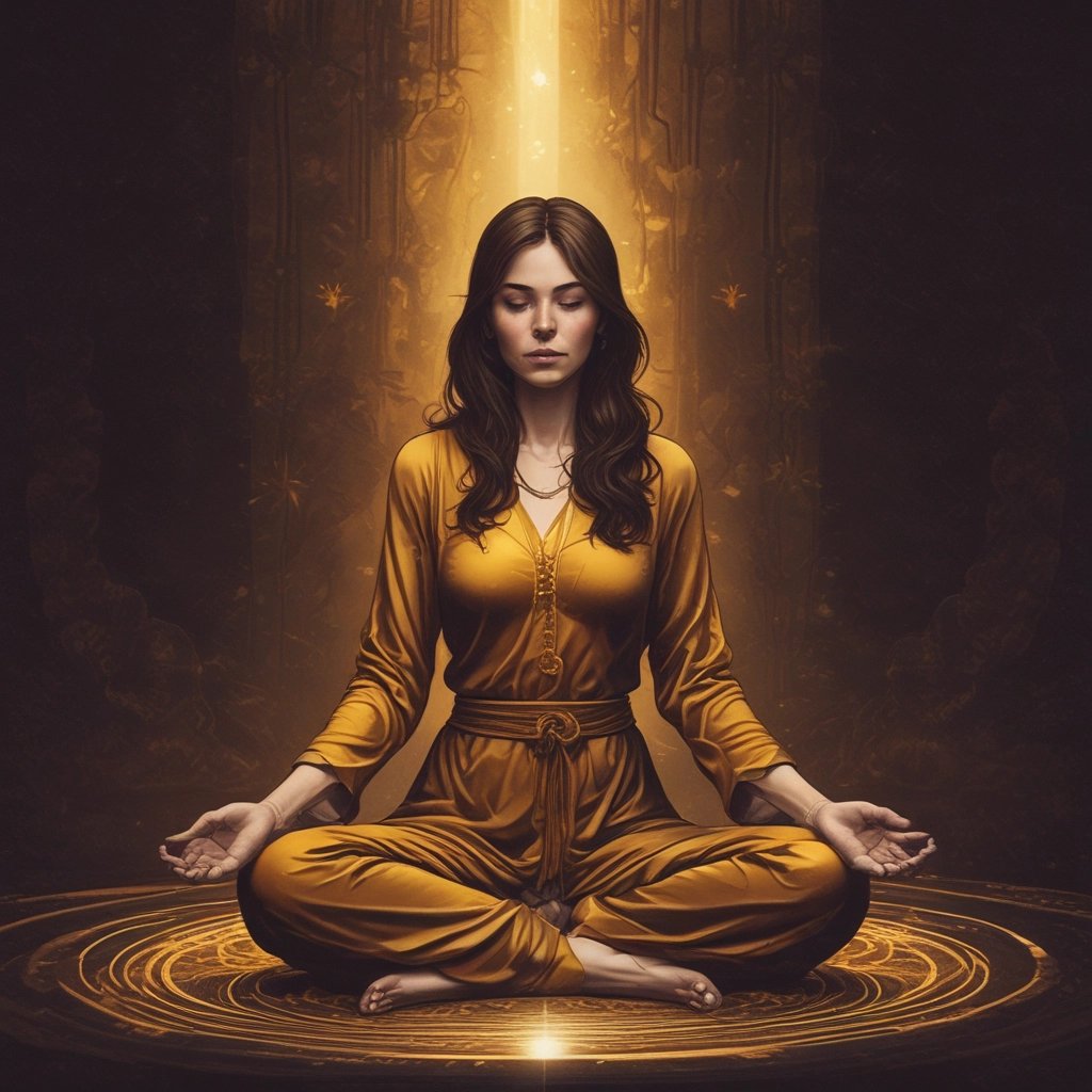 una mujer meditando en meditacion en paz y valor