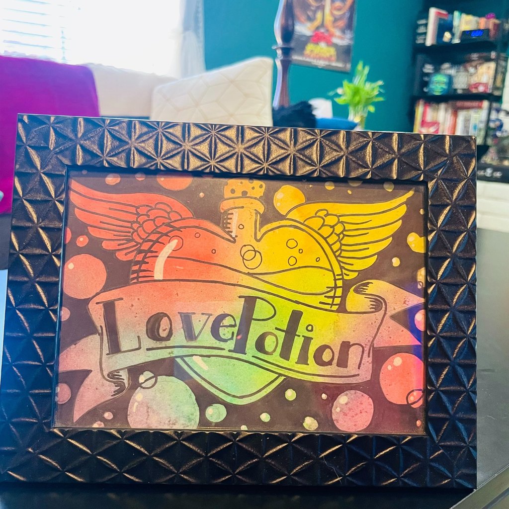 water color painting of love potion. Art by Alexis Peralta.
