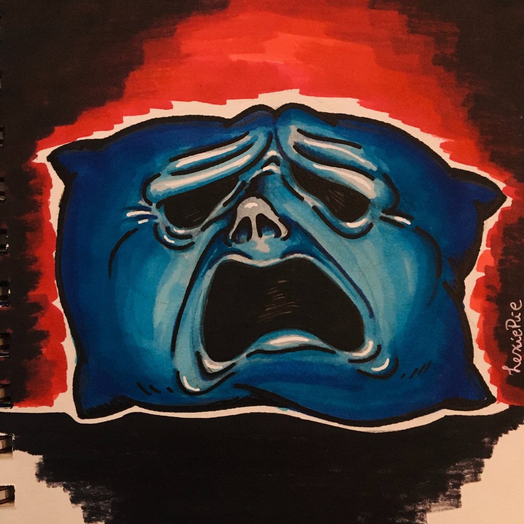 sad, distraught, scared, emotional pillow