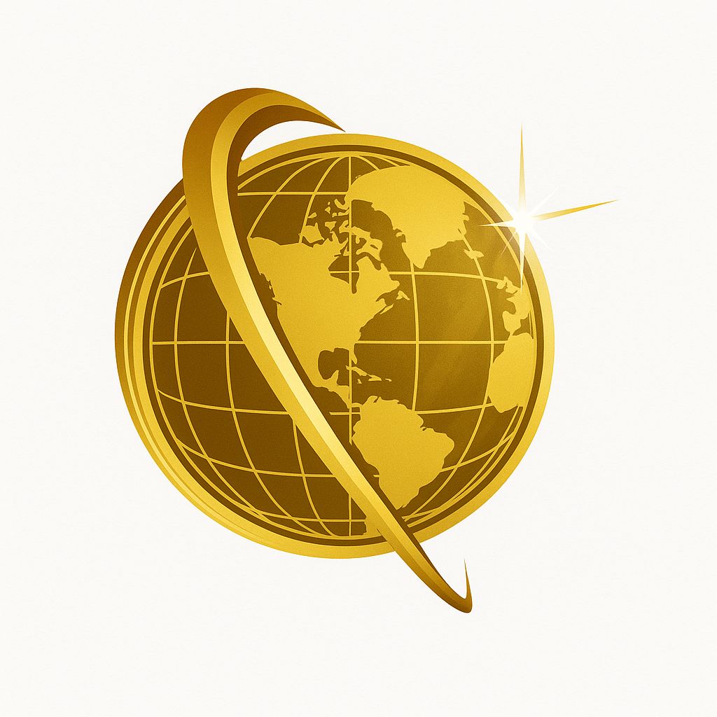 a golden globe with a golden globe in the middle