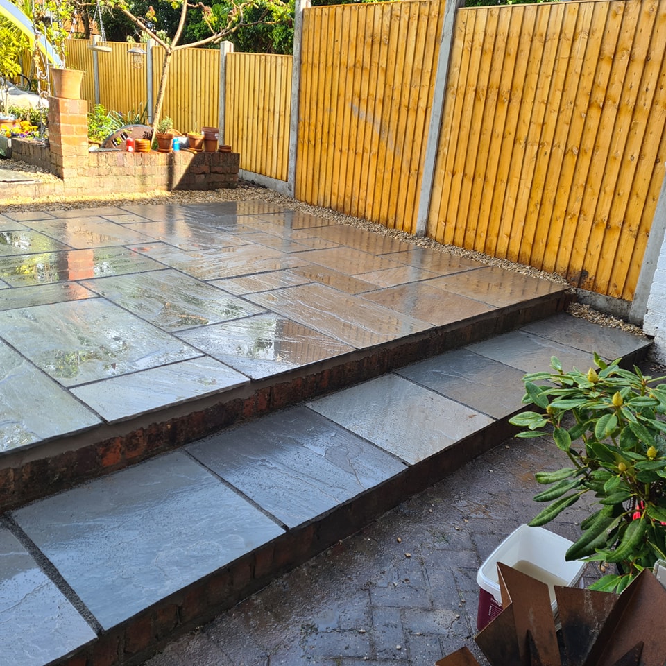 patio steps installed at home in worcester by b r building and landscapes