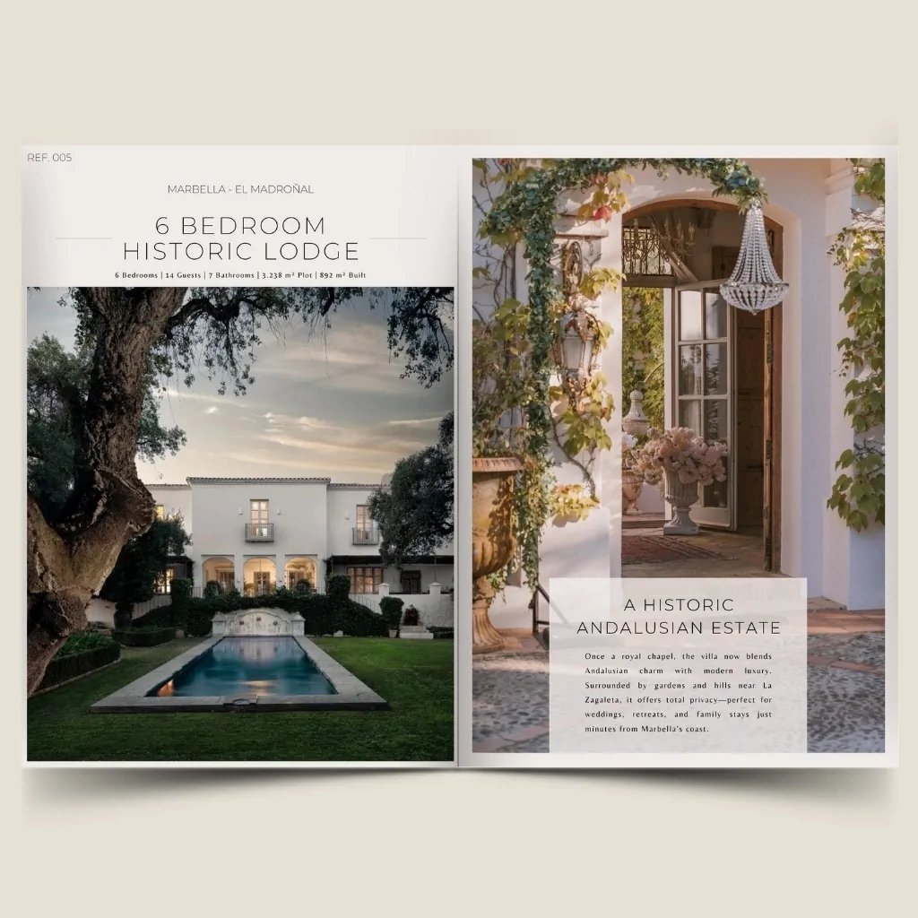 6 bedroom historic lodge dossier cover with estate imagery and property details