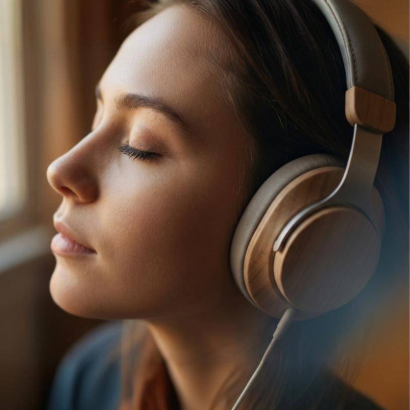 Woman with headphones