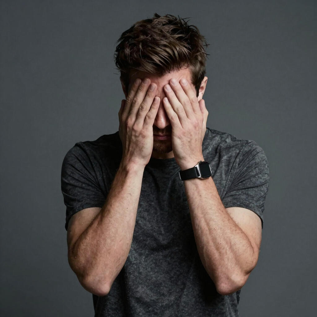 man met stress die ademcoach nodig heeft