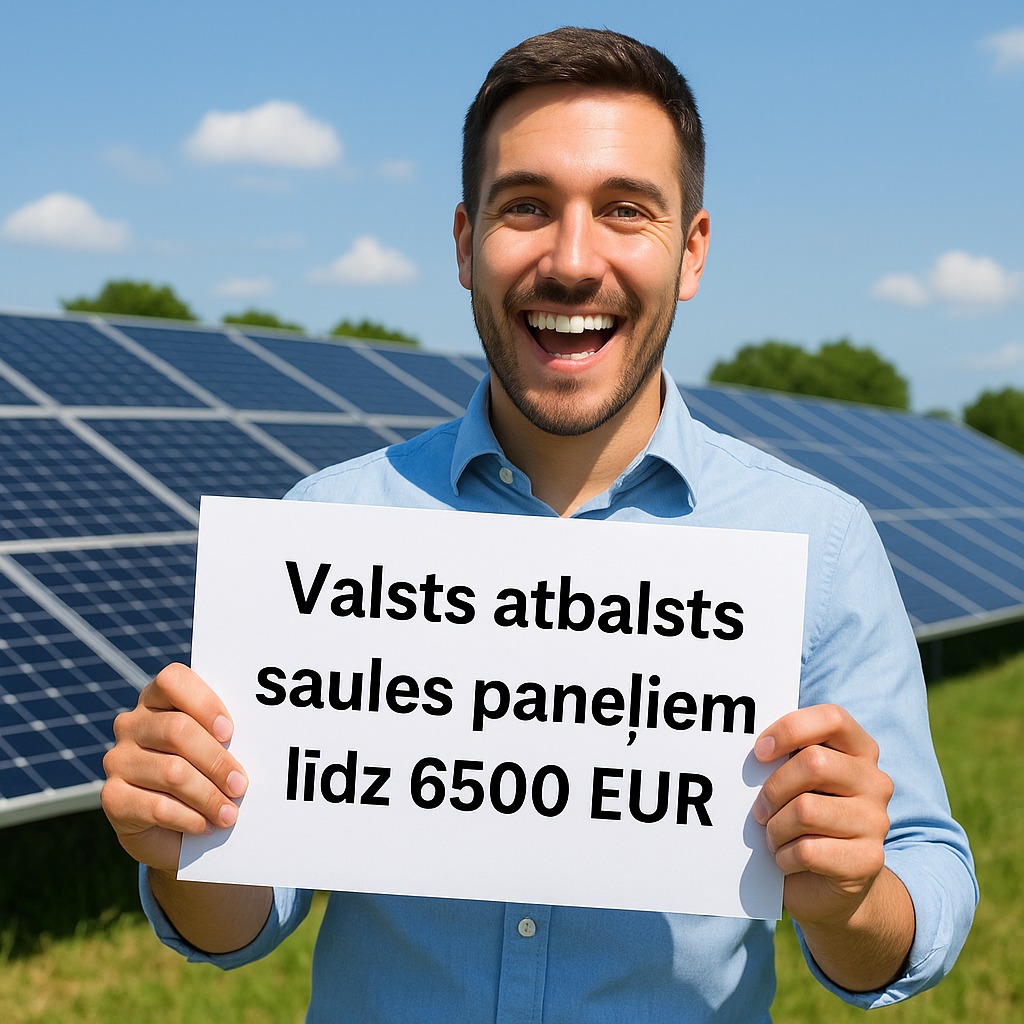 Valsts atbalsts saules paneļiem 6500eur