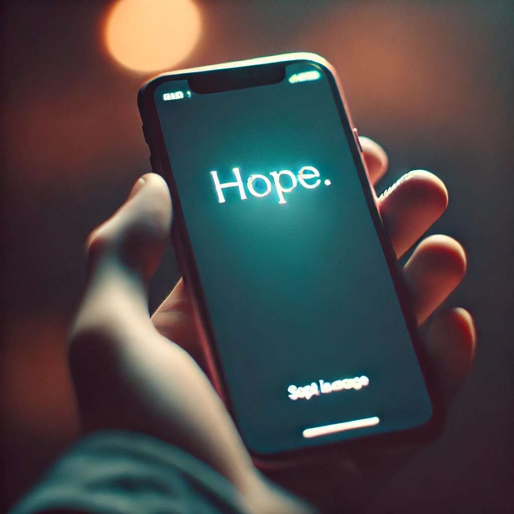 A phone screen showing a short powerful text exchange, symbolizing the weight of a single message