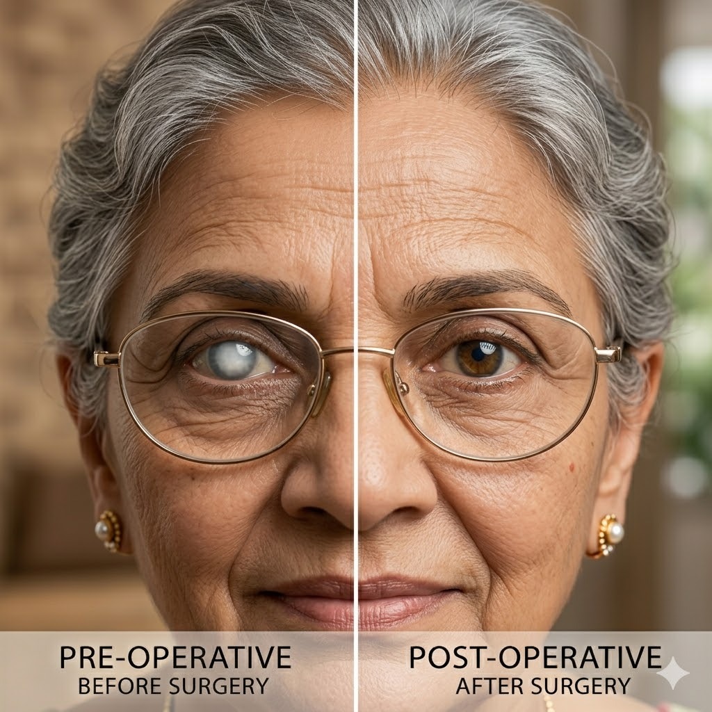 Pre and Post Cataract surgery