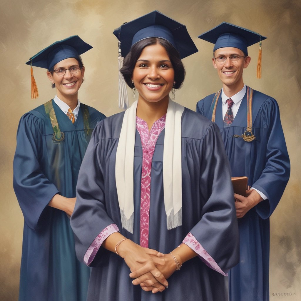 people throwing hats on air