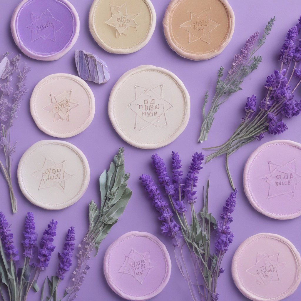 A close up of a person's eye and purple flowers