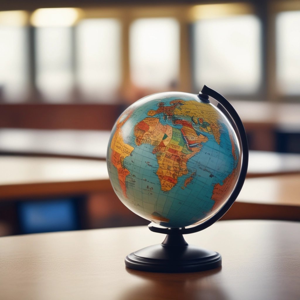 A group of young children sits at wooden desks in a classroom setting, with a teacher assisting them. The children are engaged in writing or drawing activities, wearing clothing typical of an earlier era. The teacher leans over to help some of the children, indicating an interactive and attentive learning environment. The room has a minimalist design with a blackboard and simple furniture.