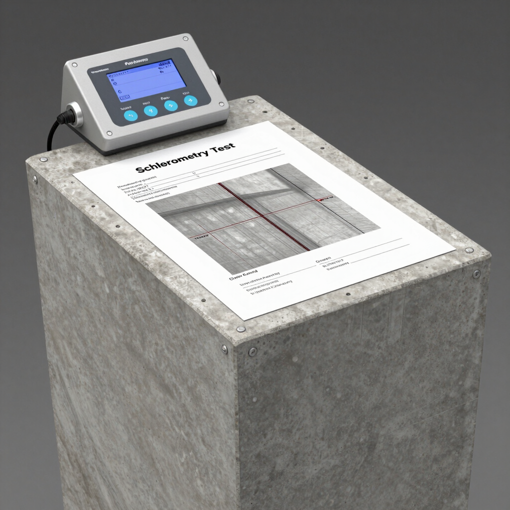 Technician inspecting a residential building facade with measuring tools.