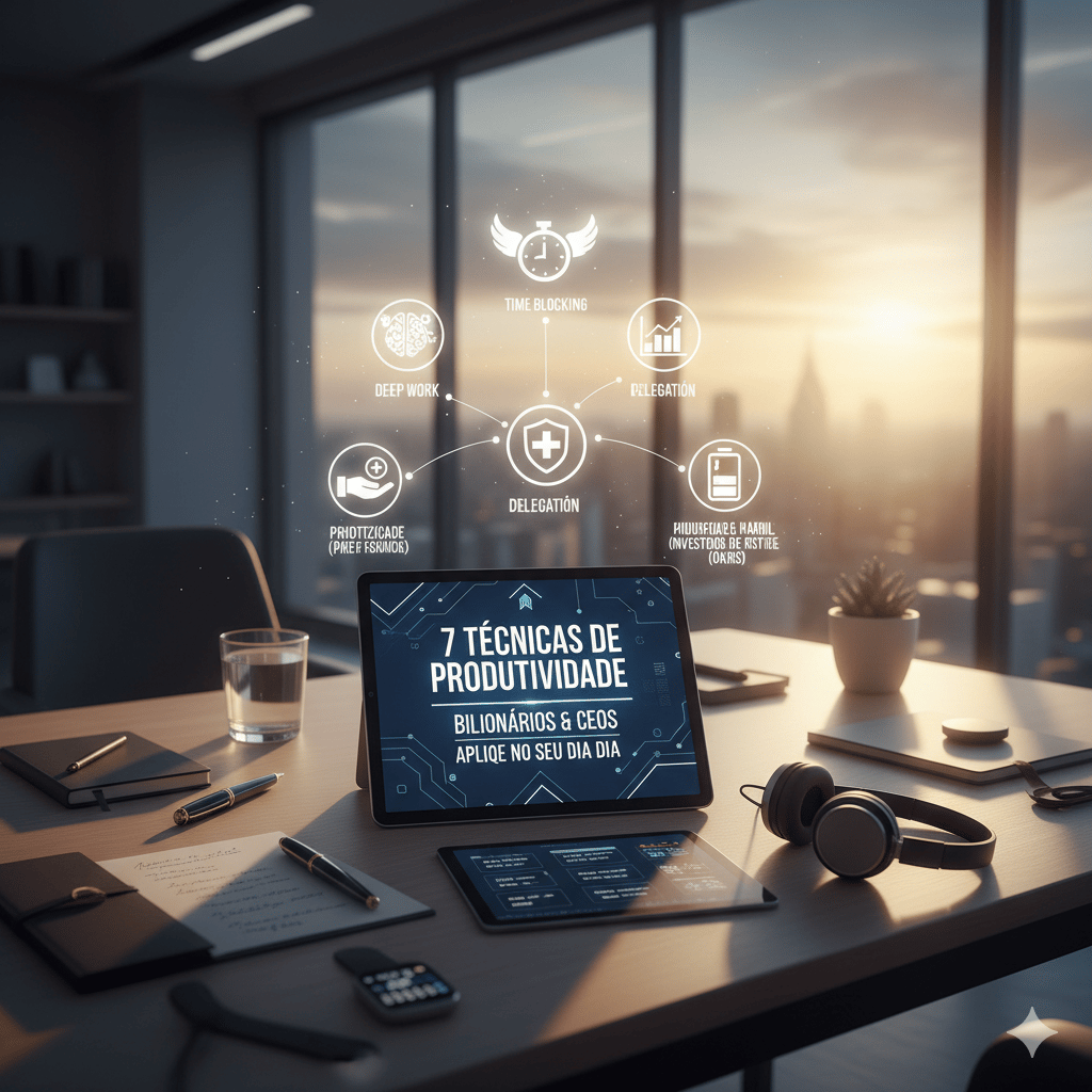 7 técnicas de produividade - imagem gerada por Inteligência Artificial via Gemini