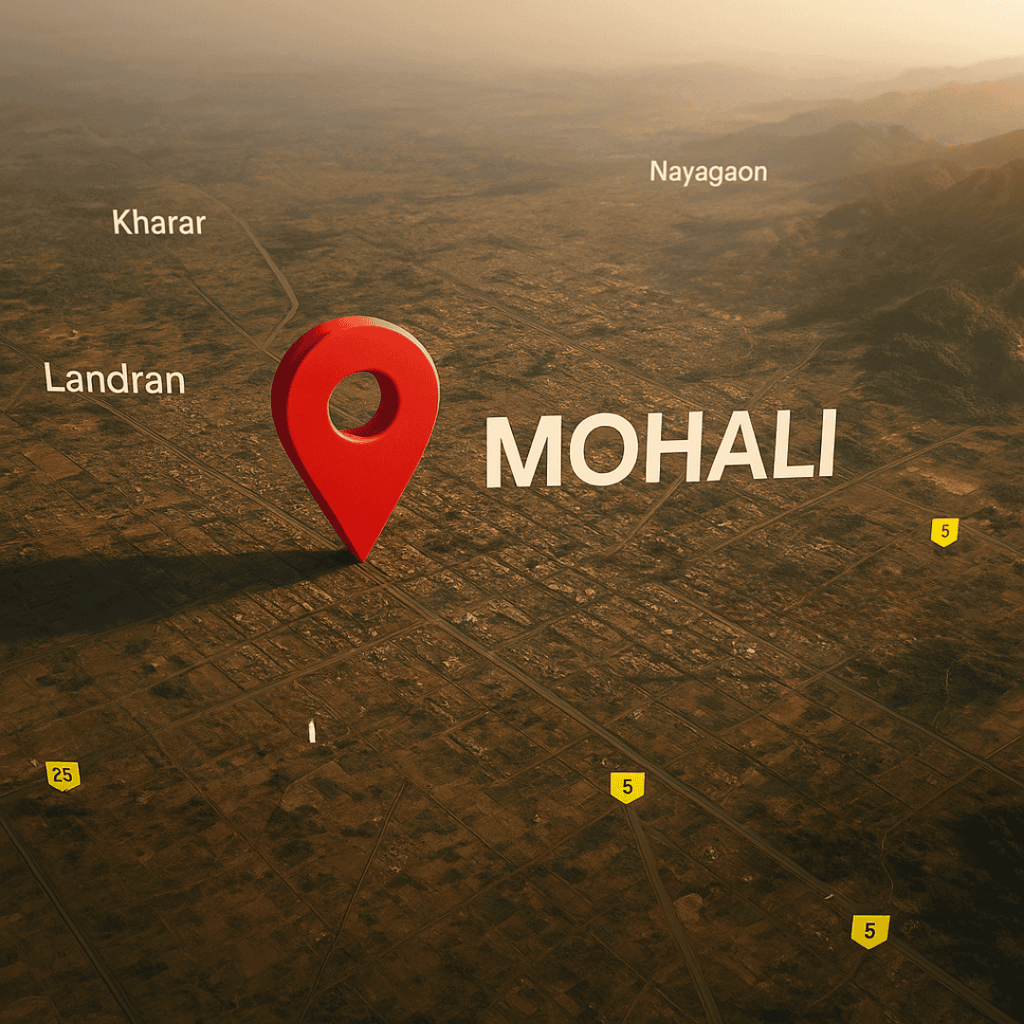 mohali location pin on map