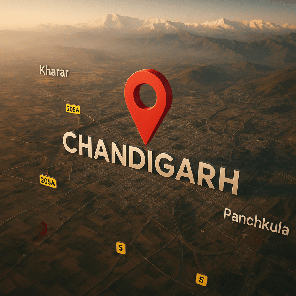 chandigarh location pin on map