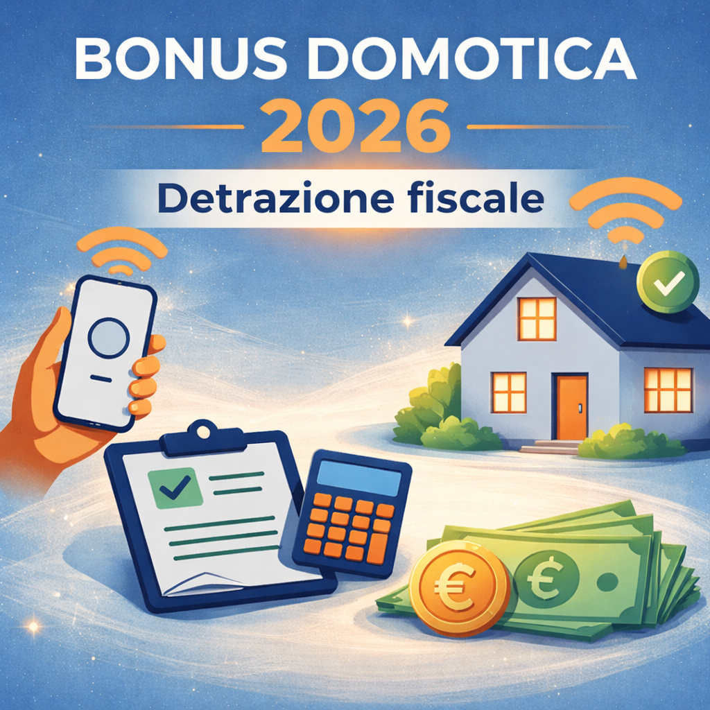 Bonus domotica 2026 sistema smarthome controllo remoto da smartphone riscaldamento e climatizzazione