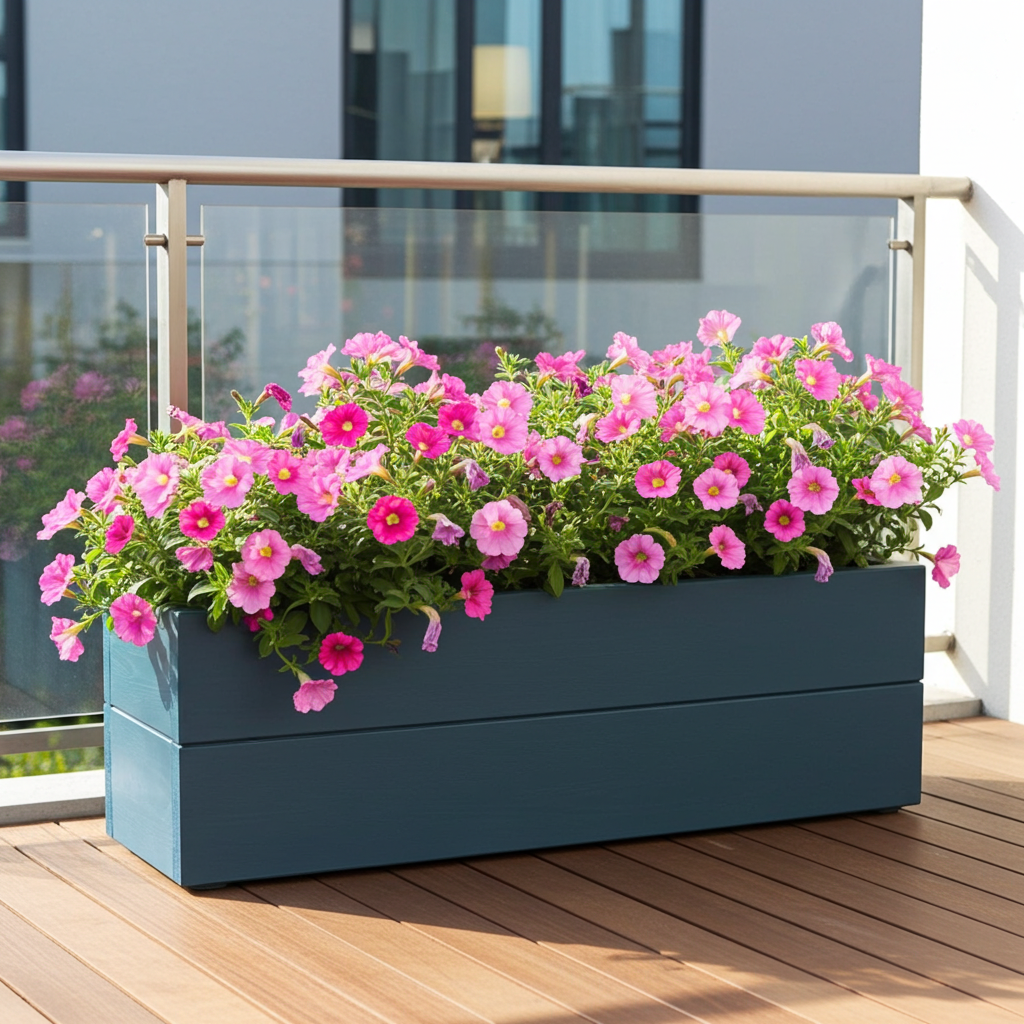 window flower planter box bespoke size handmade painted in colour 