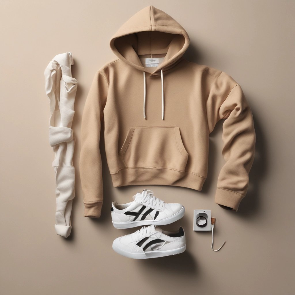 A cozy, neutral-toned display of soft scarves, knitwear, and casual chic essentials.