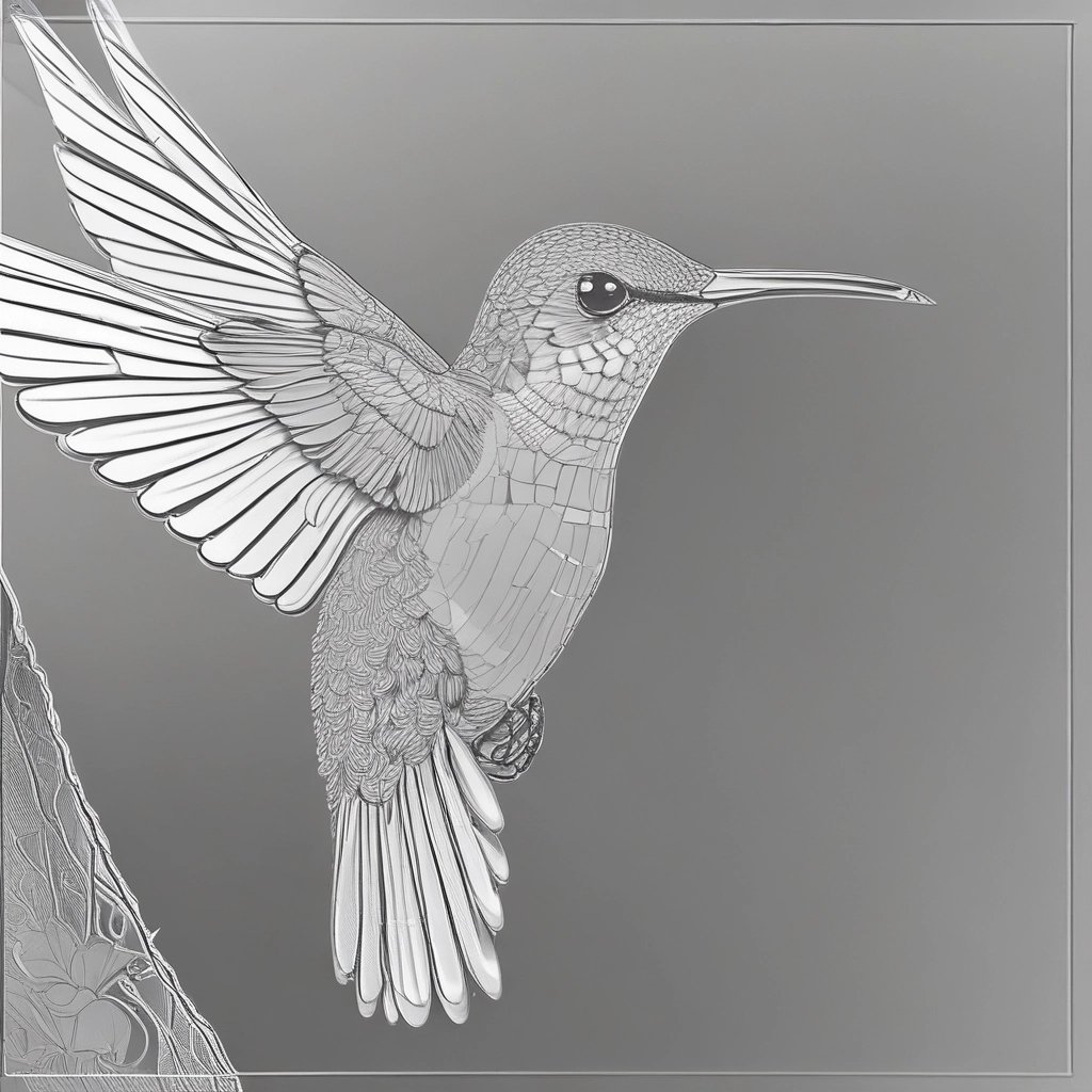 Grabado en vidrio con dibujo de colibrí