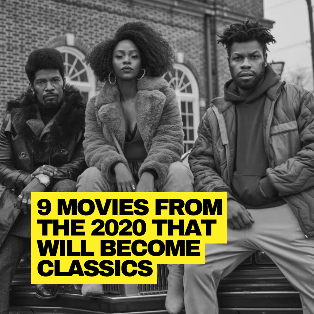 a man and woman sitting on a bench with the words 9 movies from the 20