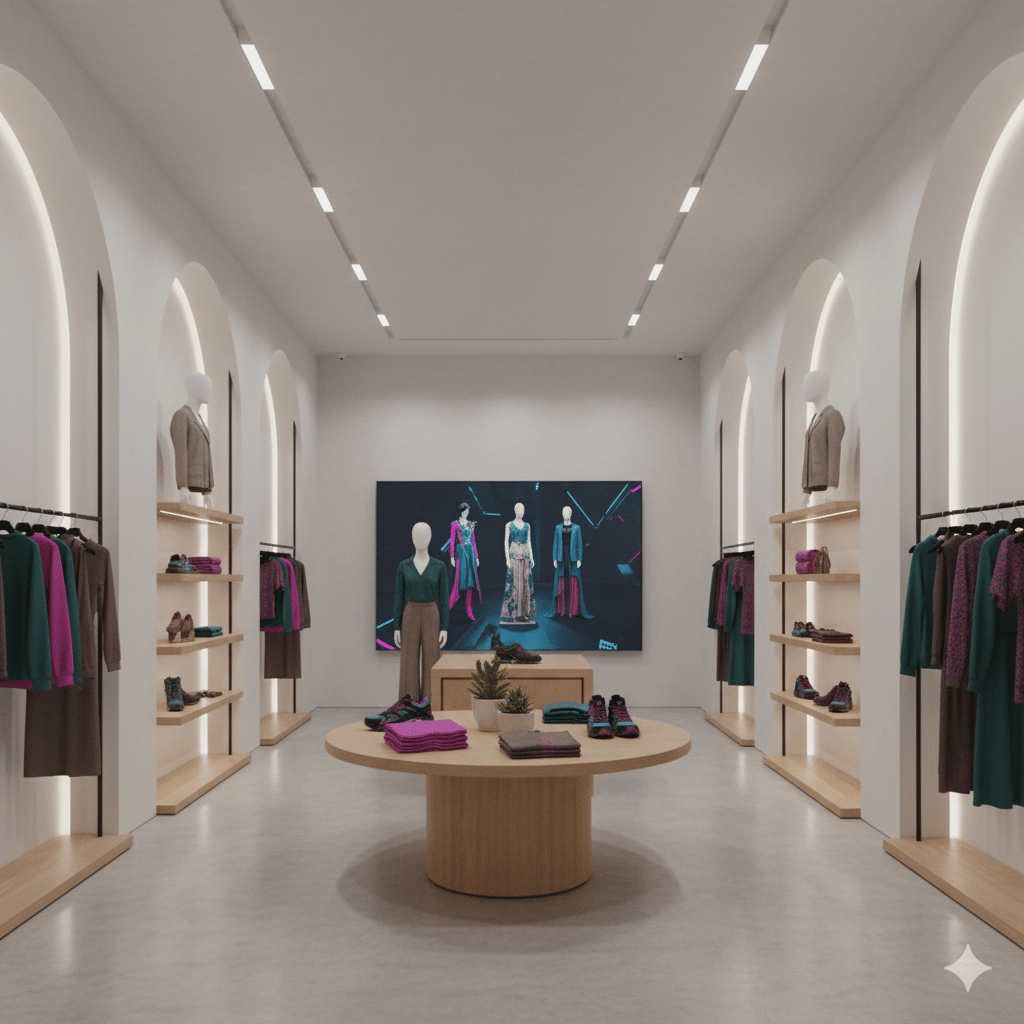 Visual merchandising creating engaging product displays and immersive retail experiences.