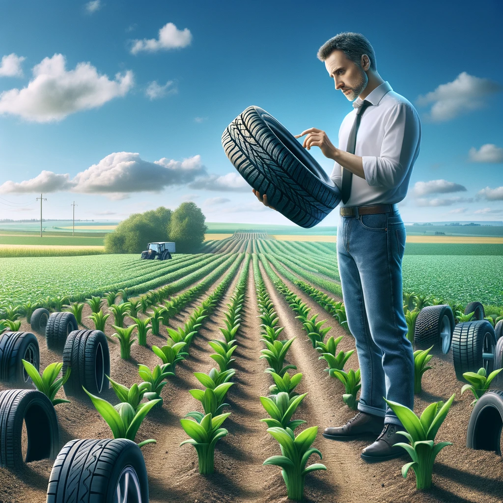 Persona eligiendo cual es el mejor neumático para su coche 