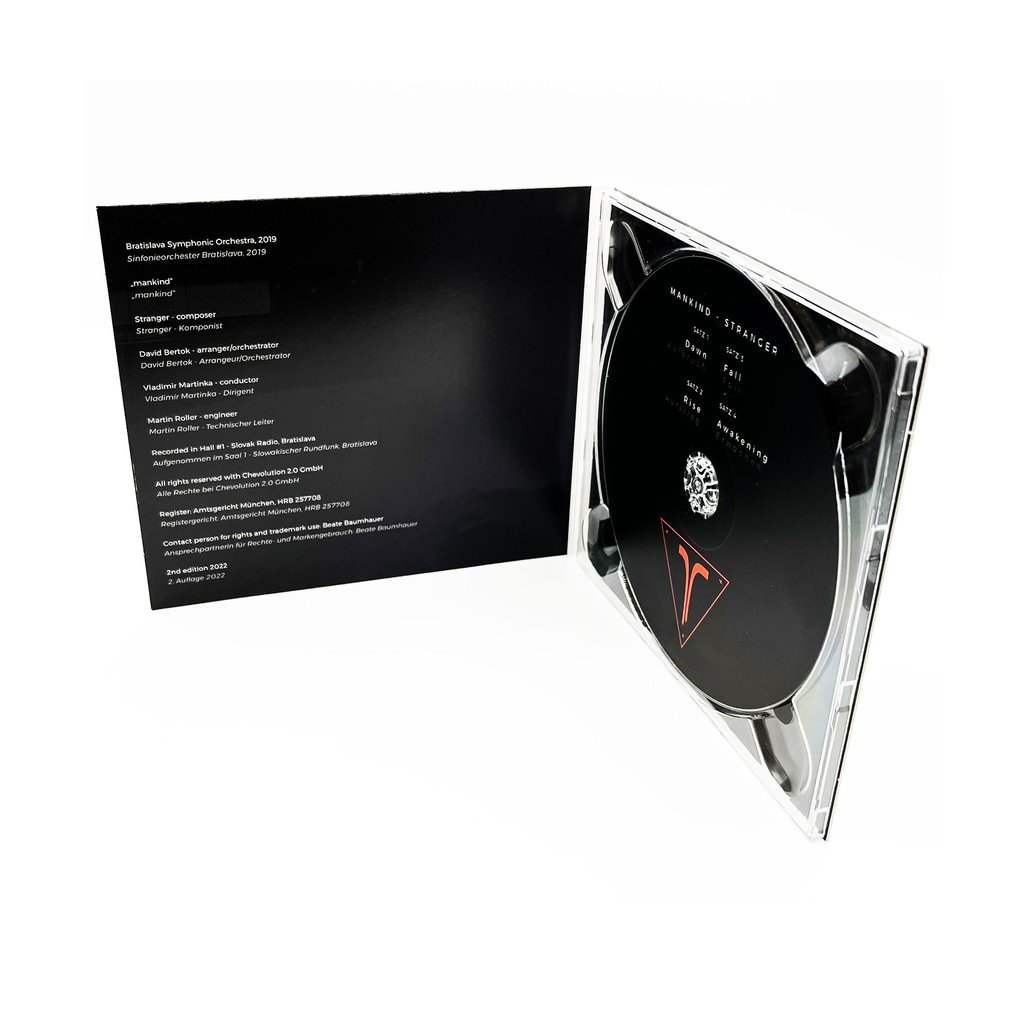 a cd case with a cd of the mankind symphonie by stranger