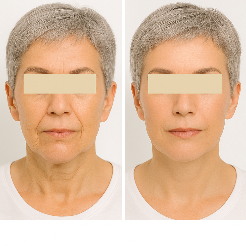 Resultado natural tras lifting facial natural aplicado por médicos estéticos AR Clinic.