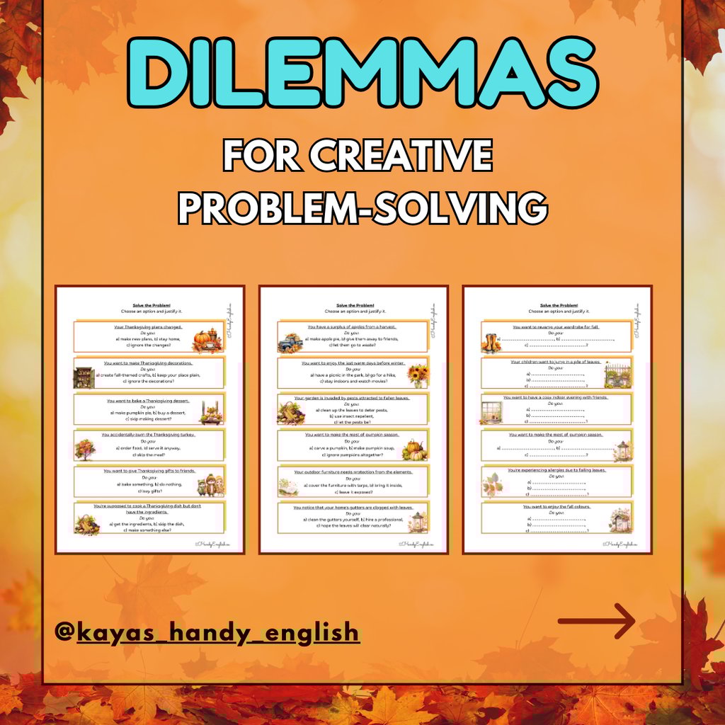 dilemmas for autumn and fall English lessons and speaking activities