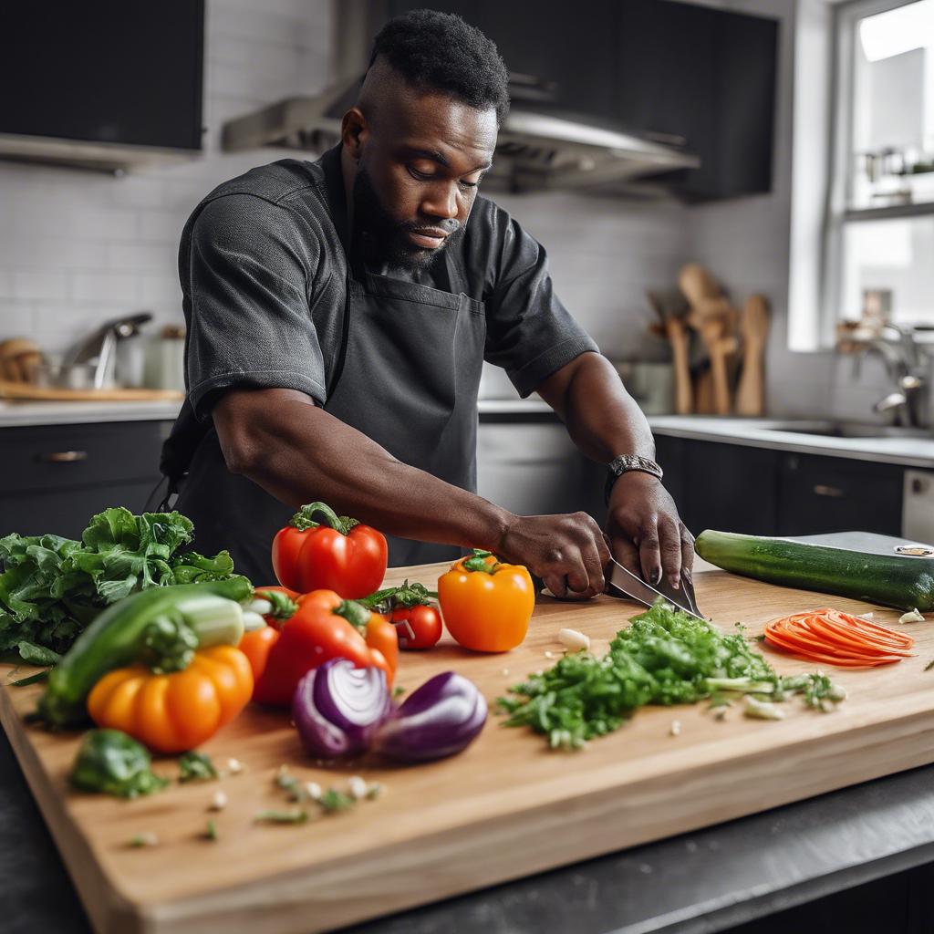 chef using knife front of bowl