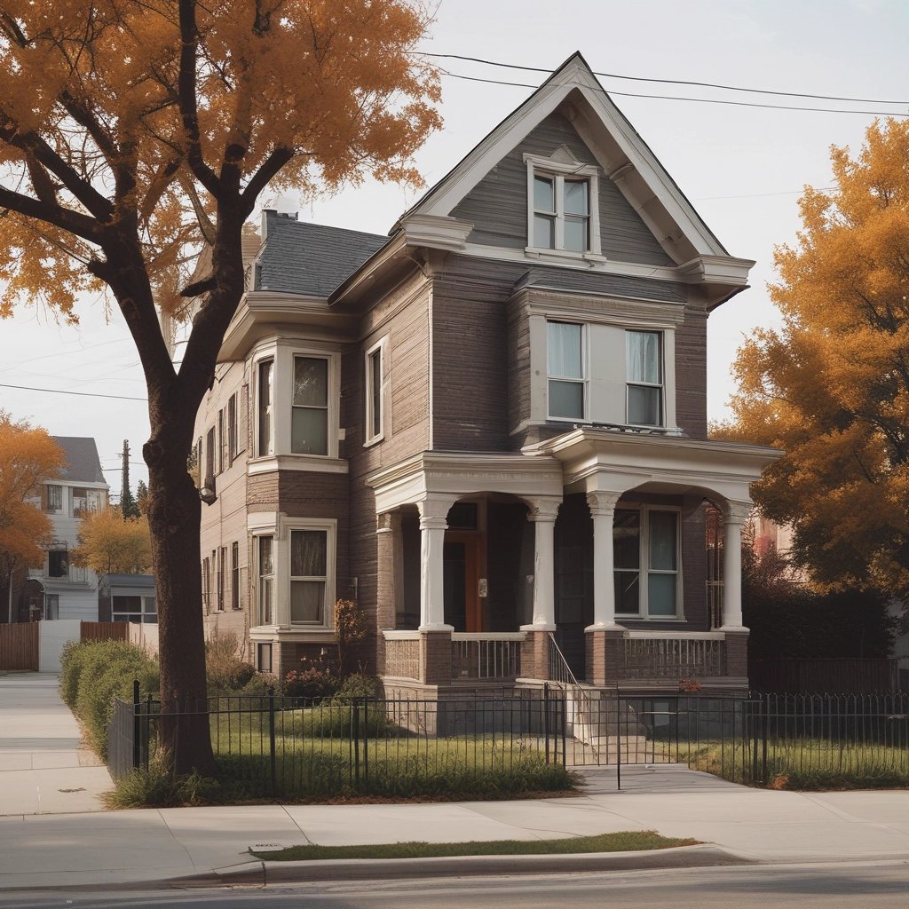 Houses and money represent a financial concept.