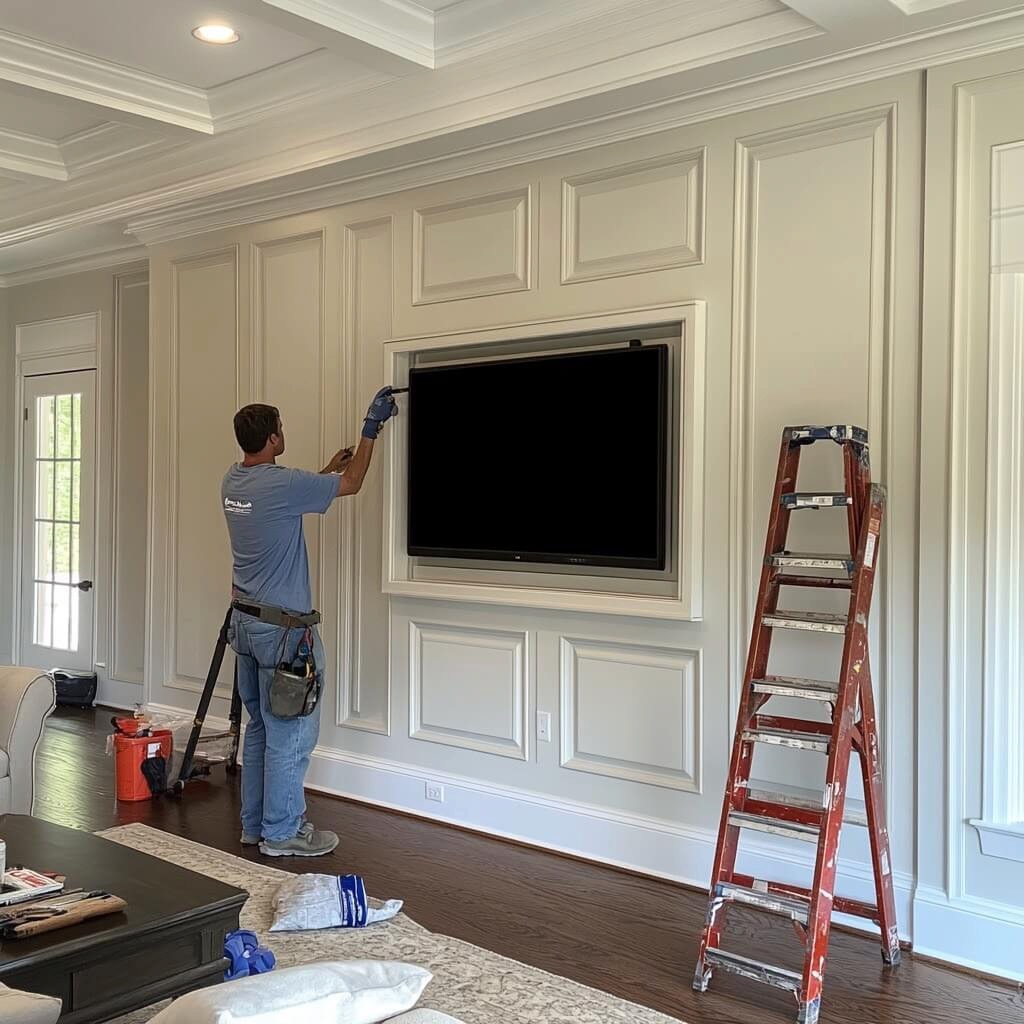 man installing tv in melbourne
